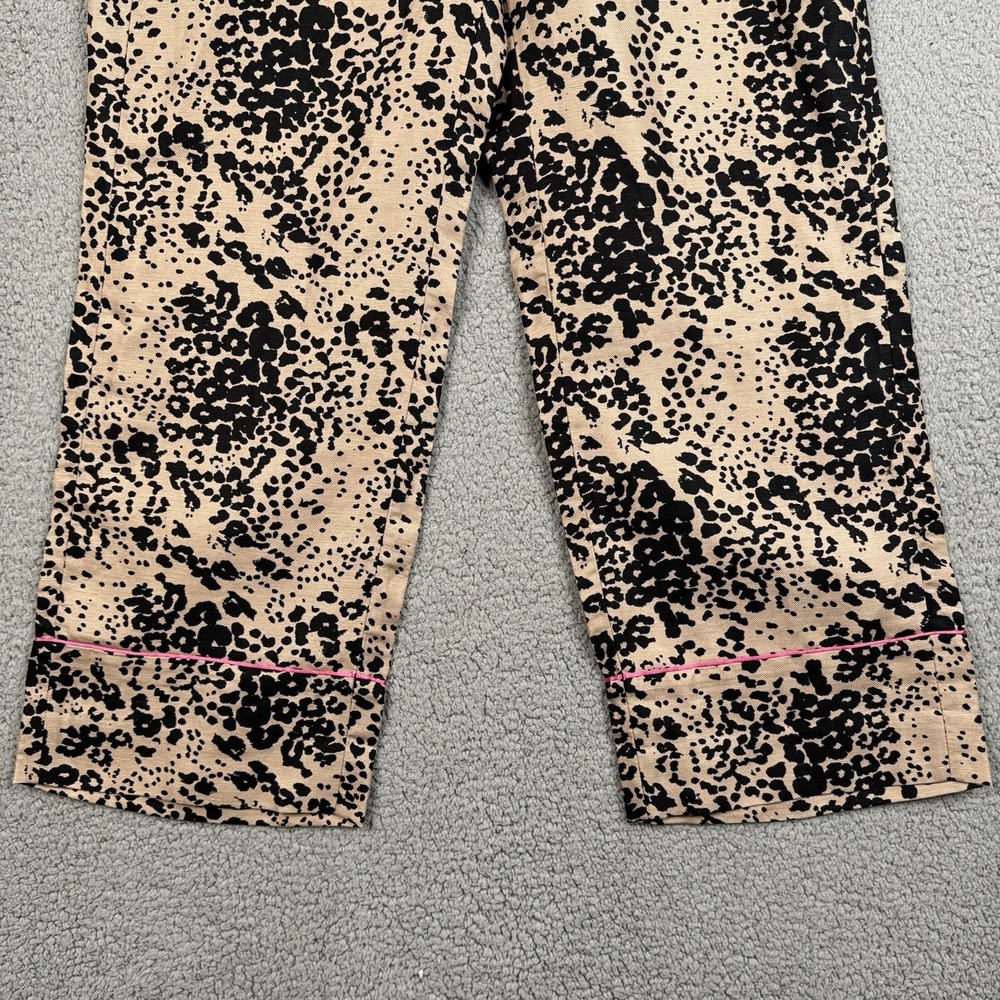 J. Crew Pants Womens 6 Leopard Print High Rise Peyton Linen Blend Wide Leg NWT - Picture 3 of 16